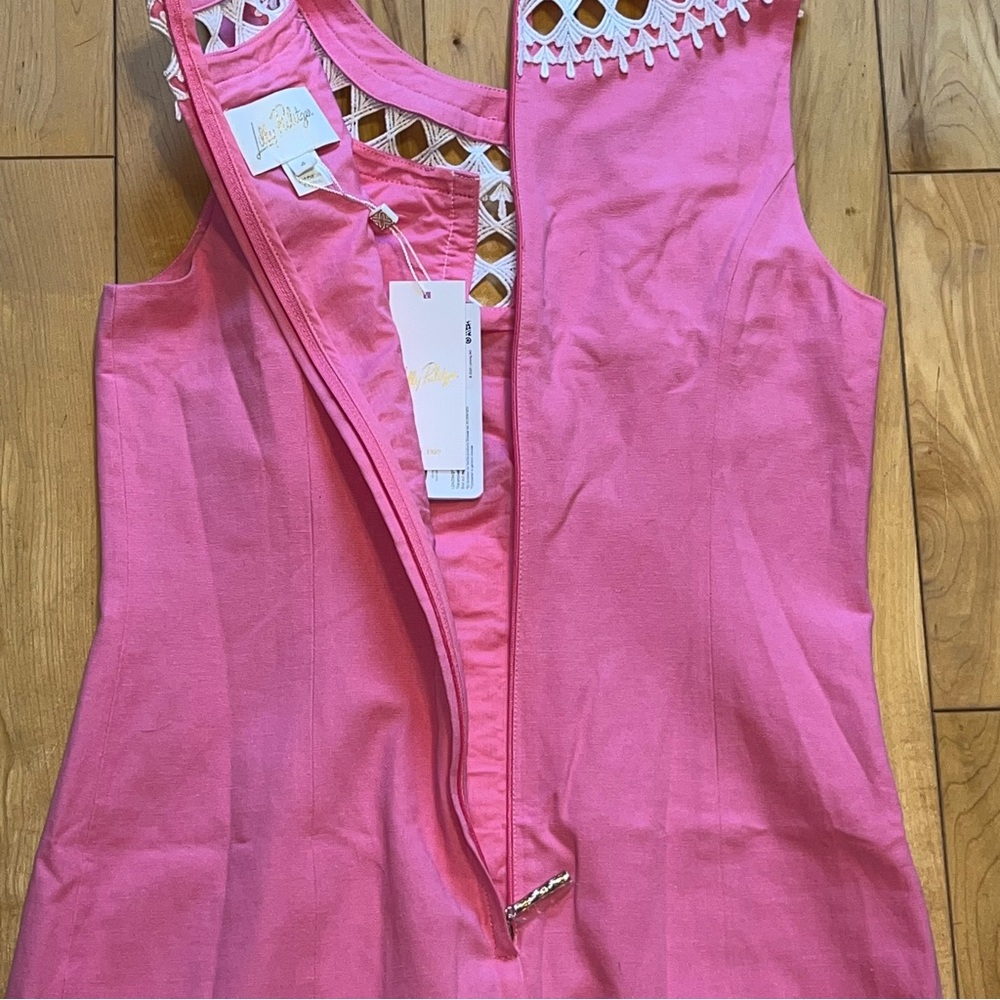 NWT Lilly Pulitzer Mila Shift Dress in Pink & White size four (4) - Picture 12 of 12